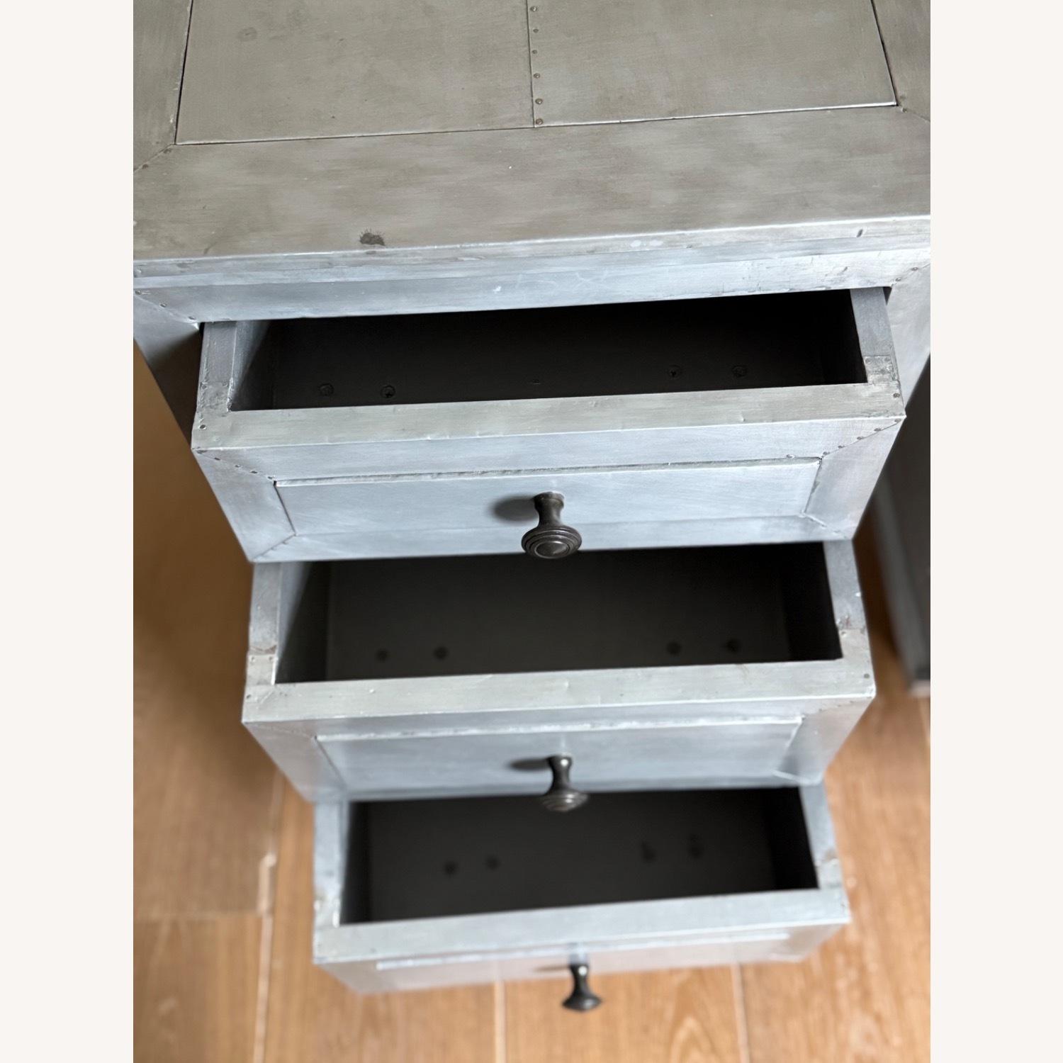 Restoration Hardware Zinc Wrapped Nightstand Set - image-5