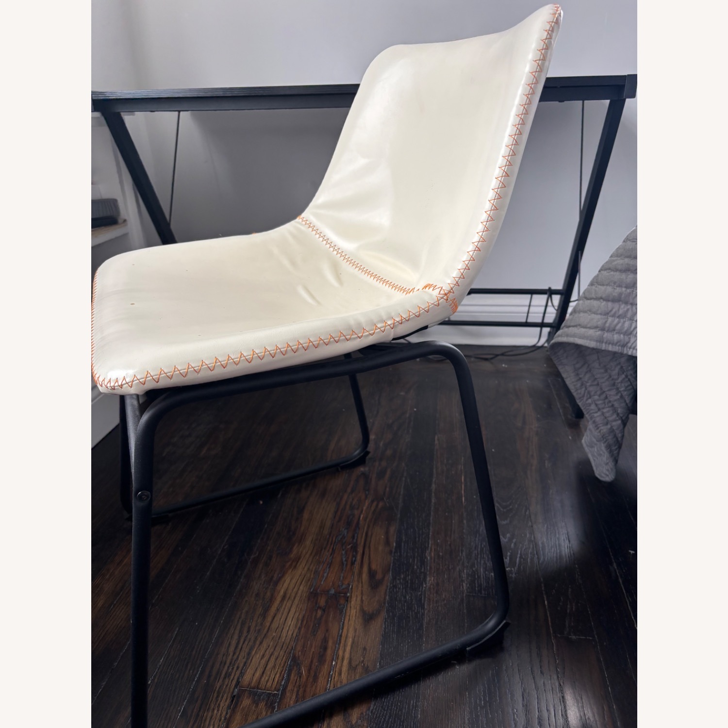 White Faux Leather Dining Chair - image-3