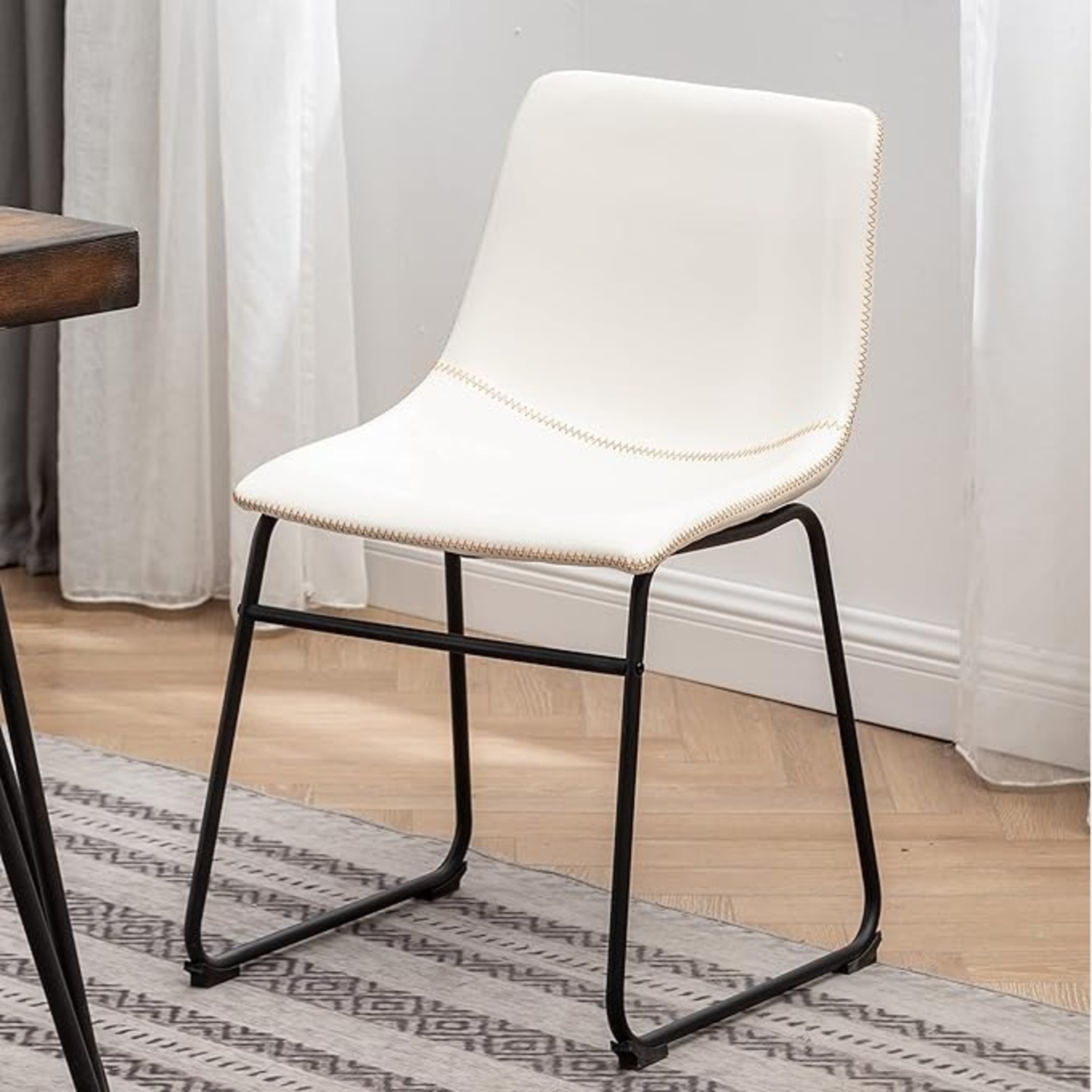 White Faux Leather Dining Chair - image-4