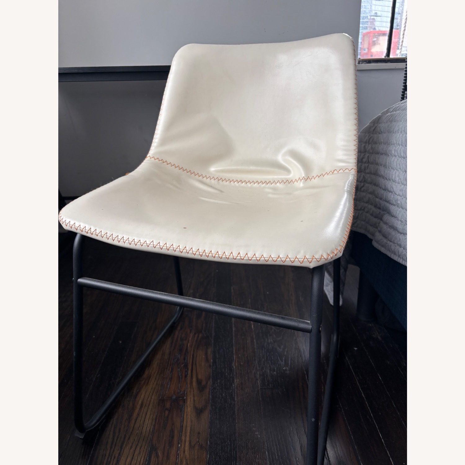 White Faux Leather Dining Chair - image-1