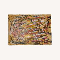 Jackson Pollock Famous Drip Painting Gold 