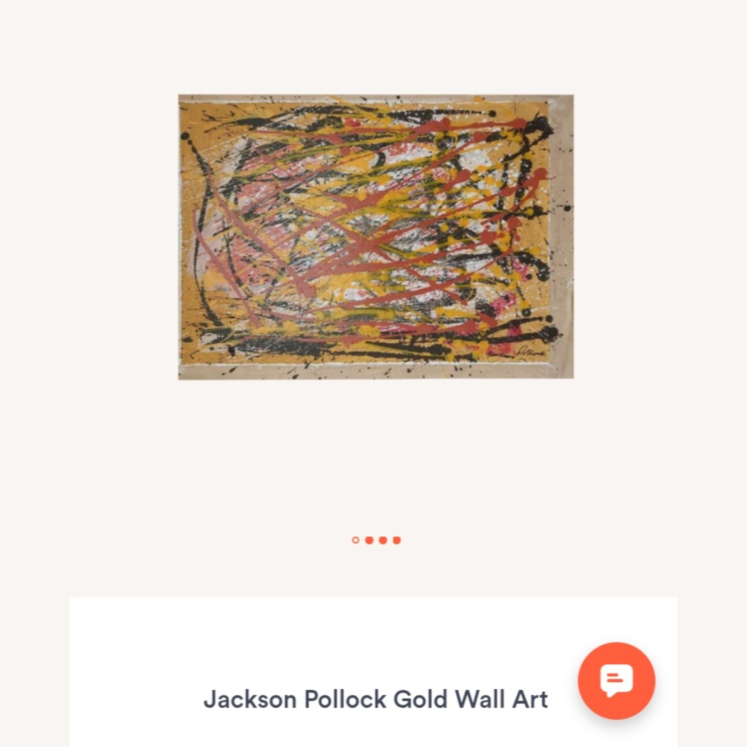 Jackson Pollock Famous Drip Painting Gold  - image-2