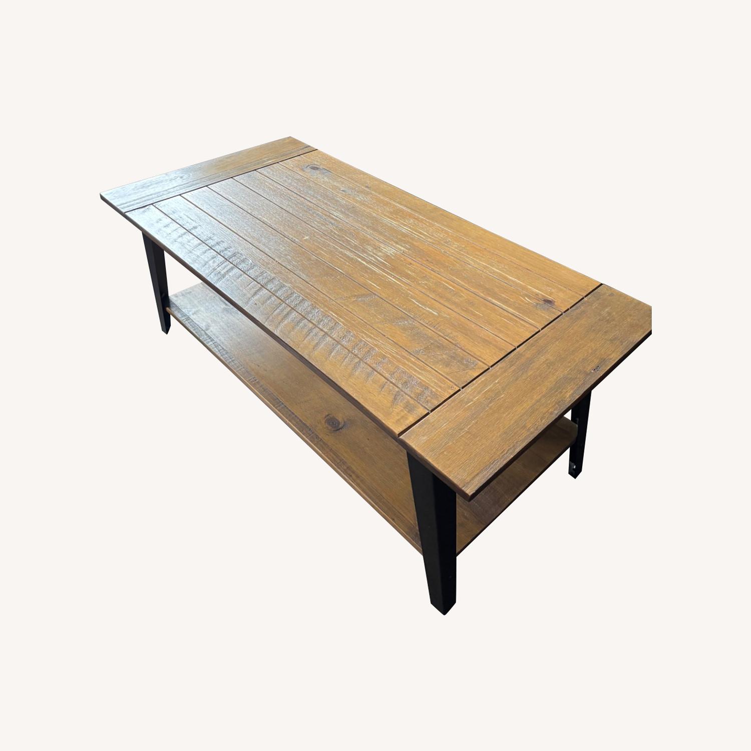 Light Brown Wood Coffee Table - image-0
