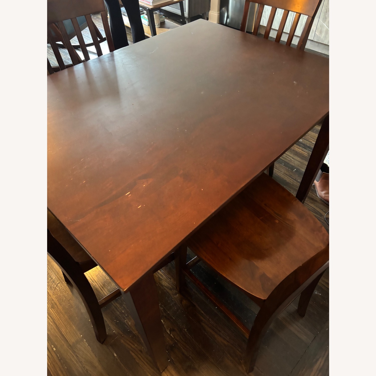 Dark Brown Wood Dining Table and 4 Chairs - image-2