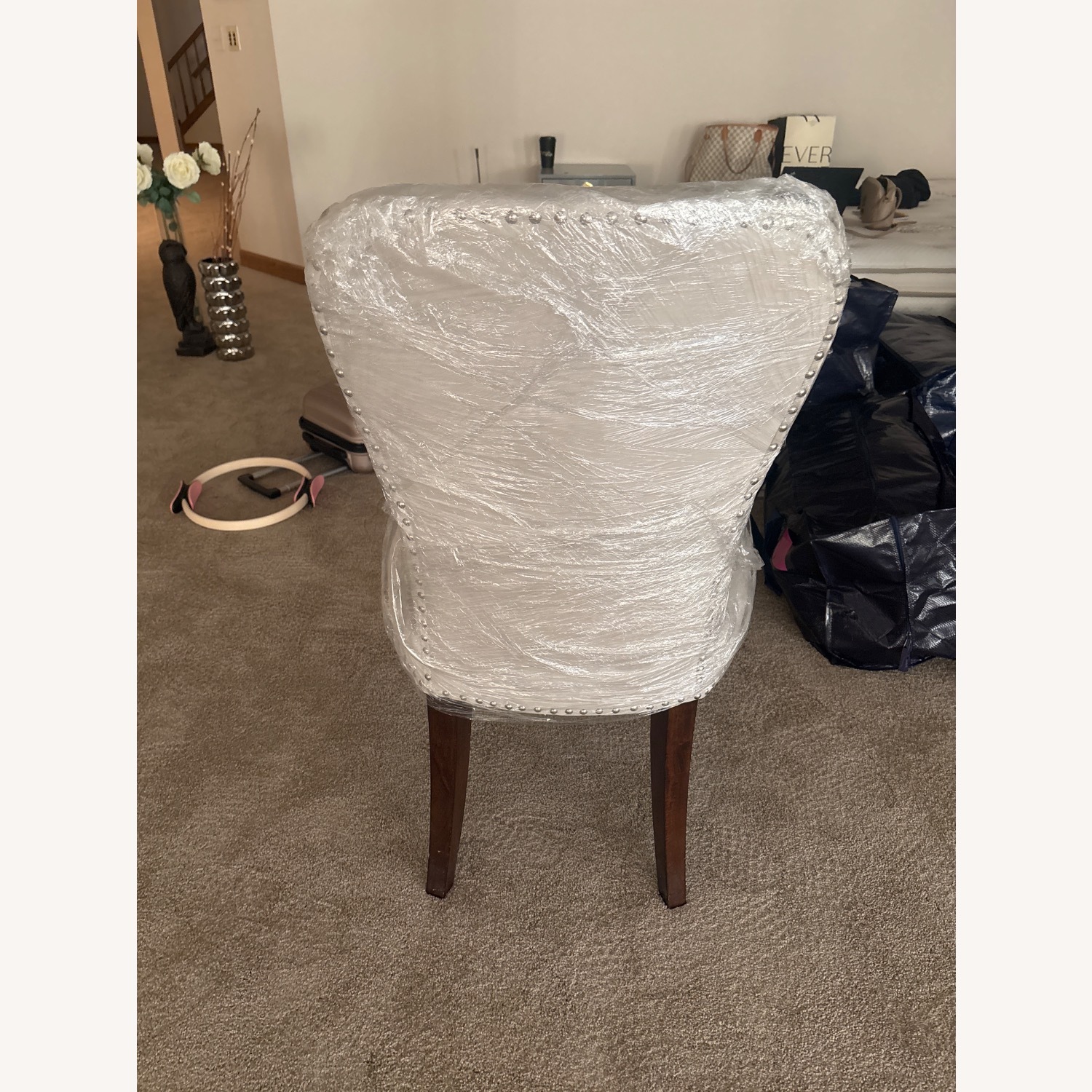 Z Gallerie Light Gray Velvet Dining Chairs - image-3