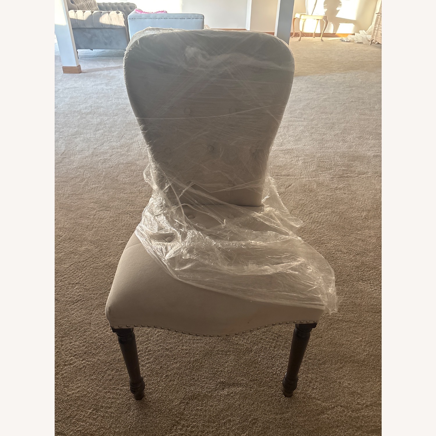 Z Gallerie Light Gray Velvet Dining Chairs - image-1