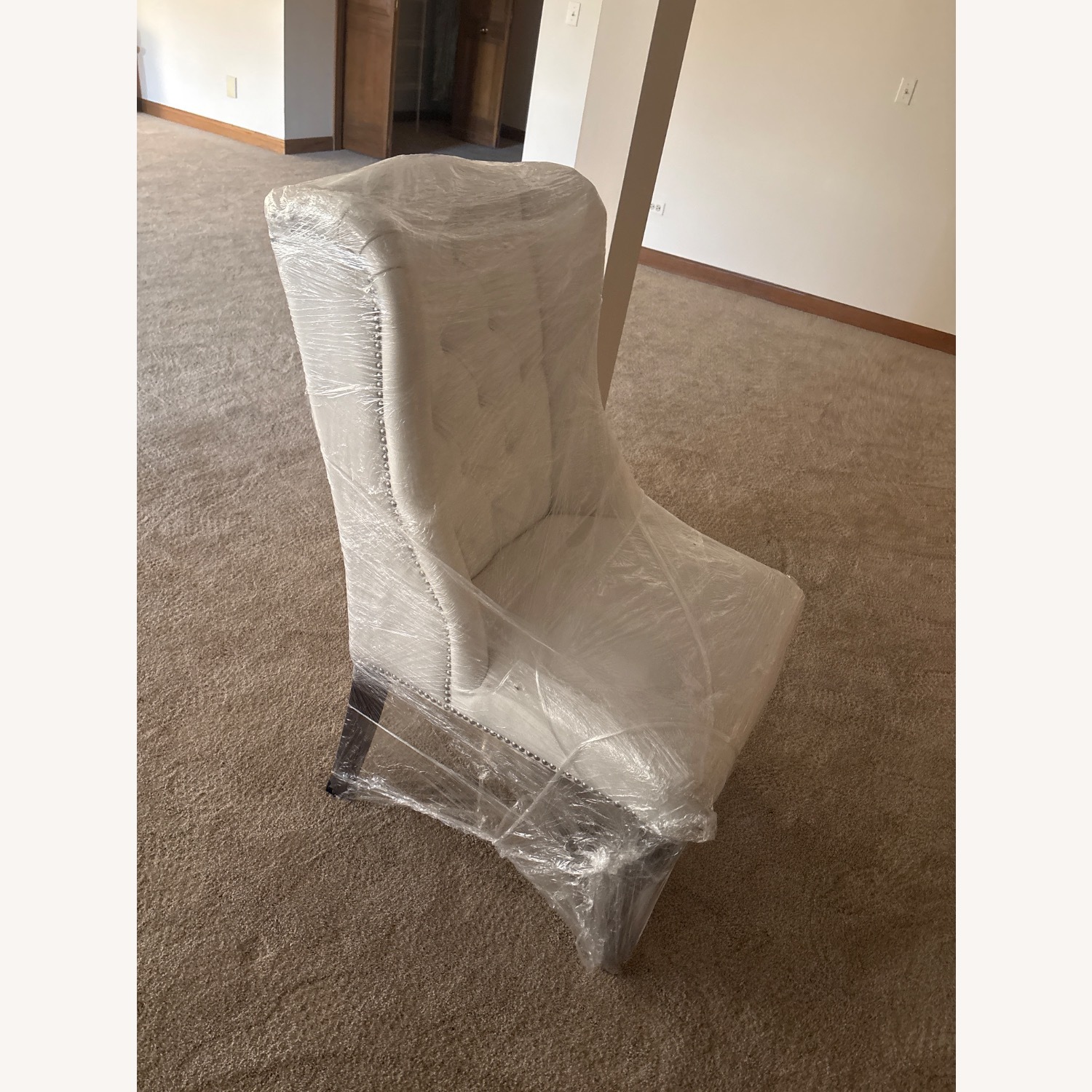 Z Gallerie White Velvet Dining Chairs - image-2