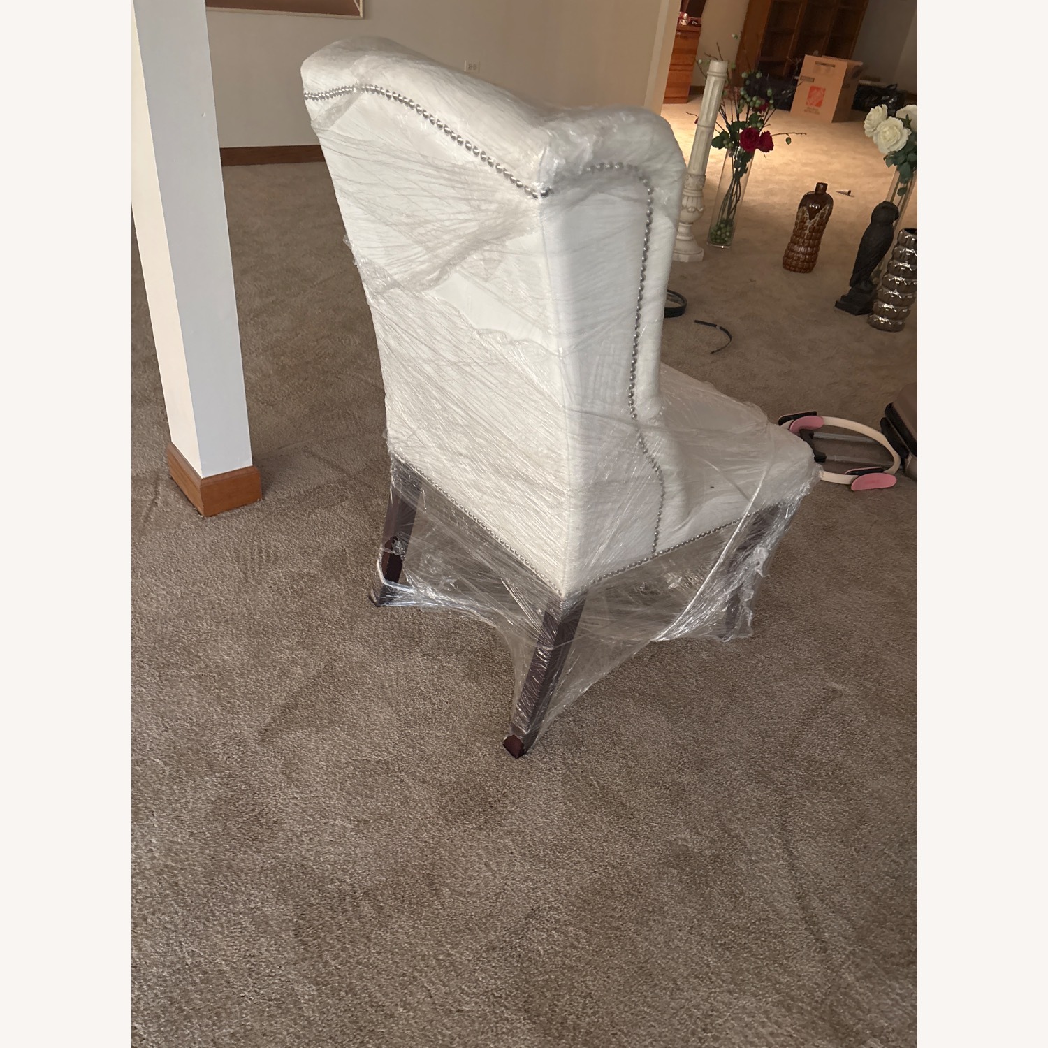 Z Gallerie White Velvet Dining Chairs - image-3