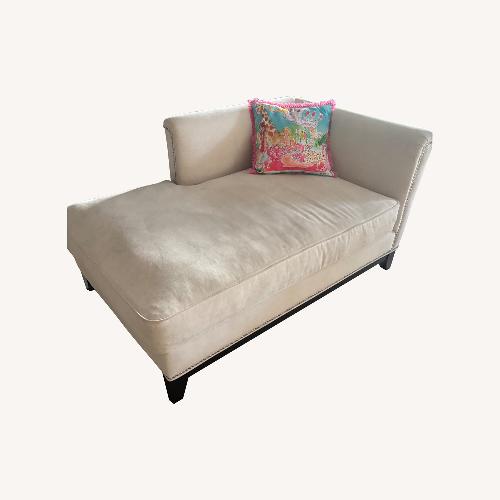 Used Z Gallerie Natural Velvet Chaise Lounge for sale on AptDeco