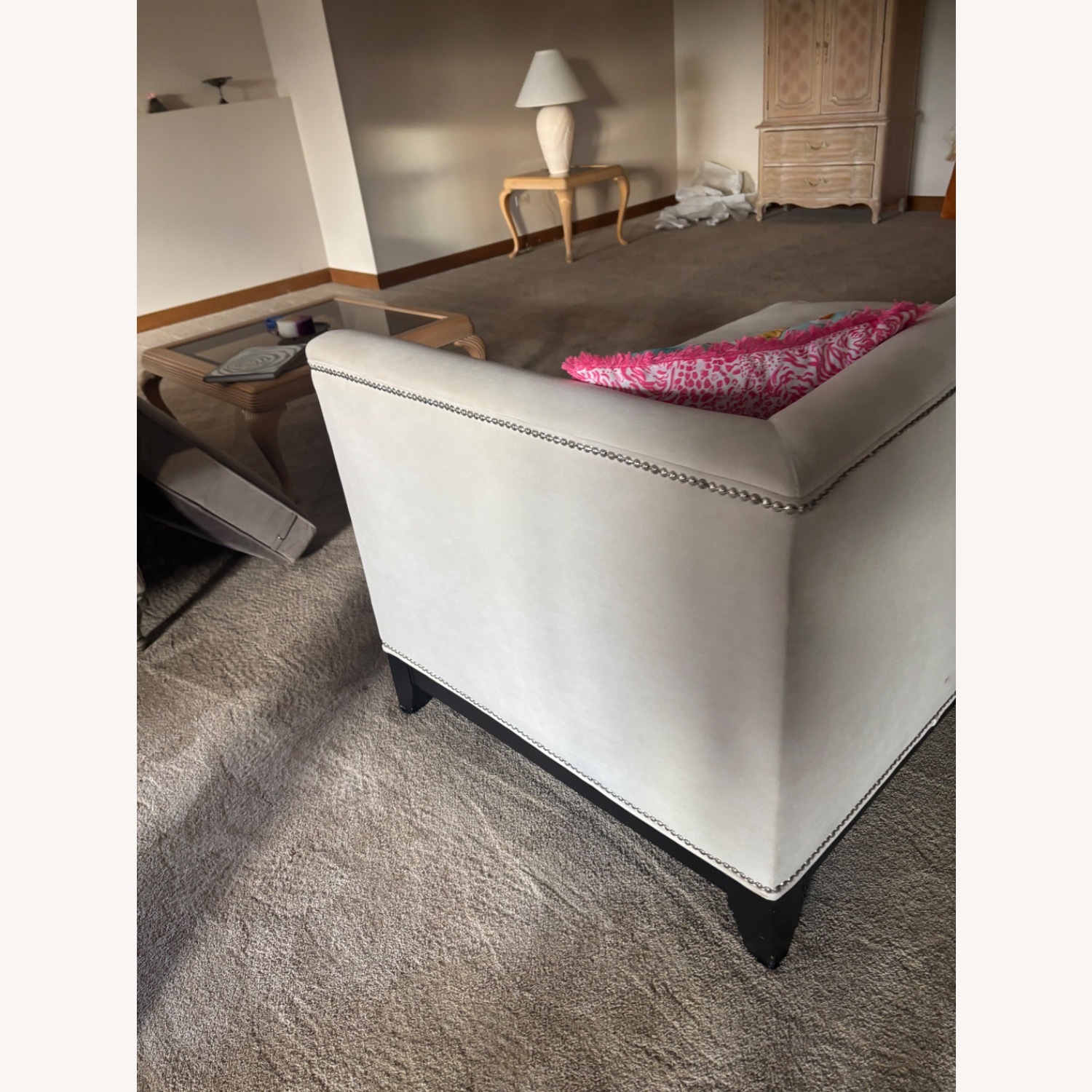 Z Gallerie Natural Velvet Chaise Lounge - image-7