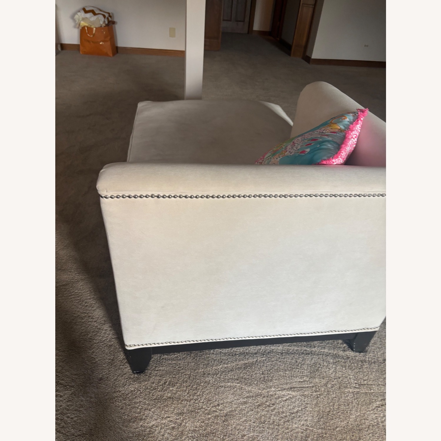 Z Gallerie Natural Velvet Chaise Lounge - image-6