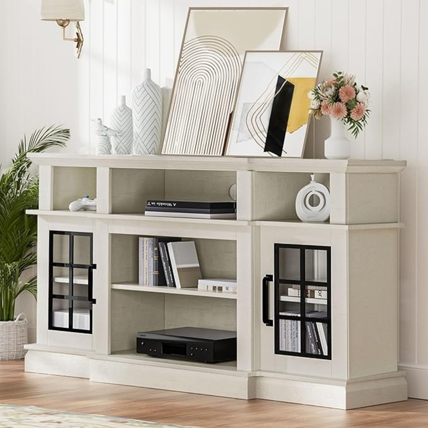 White Engineered Wood Media Storage - image-8