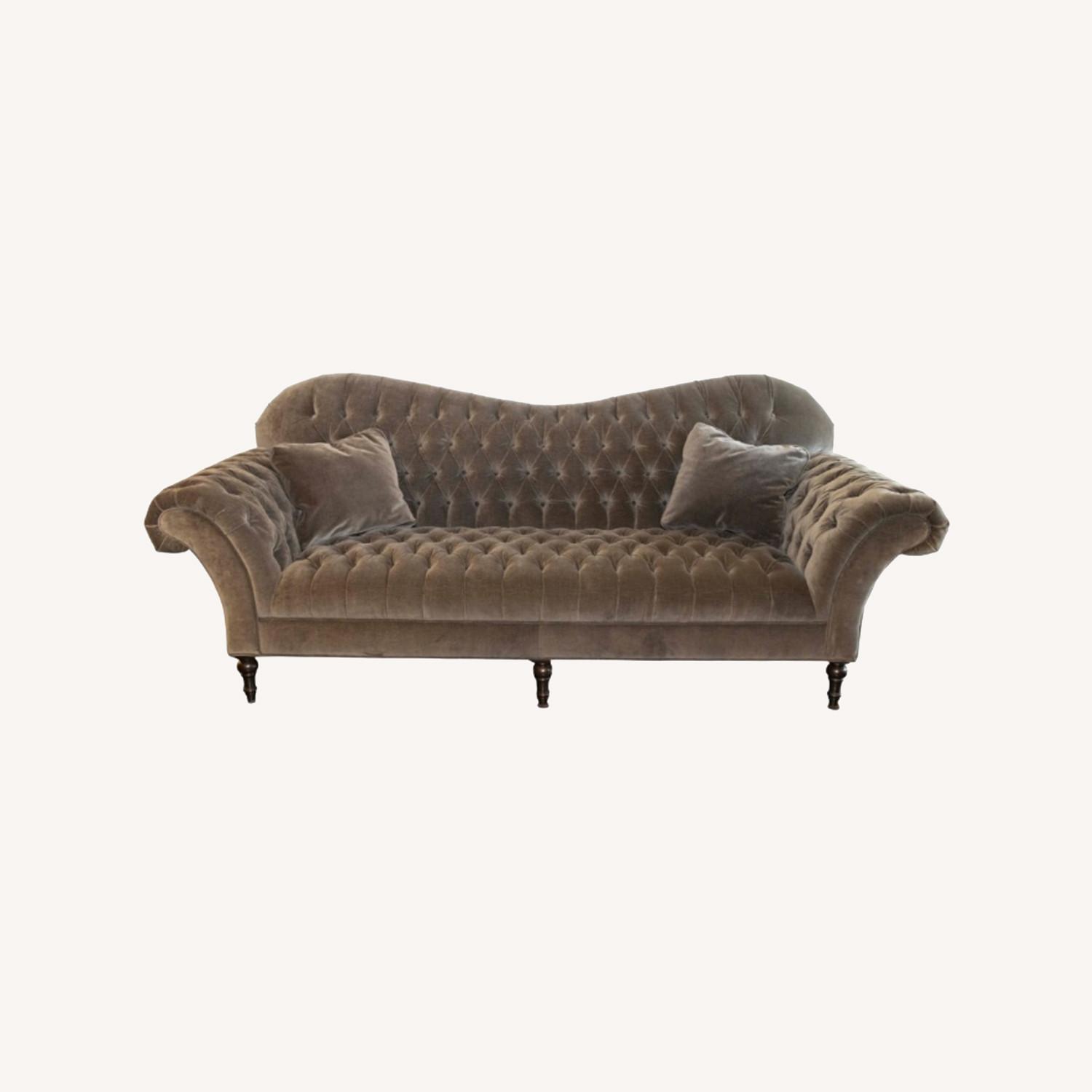 Arhaus Light Gray Velvet 3+ Seater Sofa - image-0