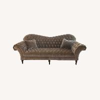 Arhaus Light Gray Velvet 3+ Seater Sofa