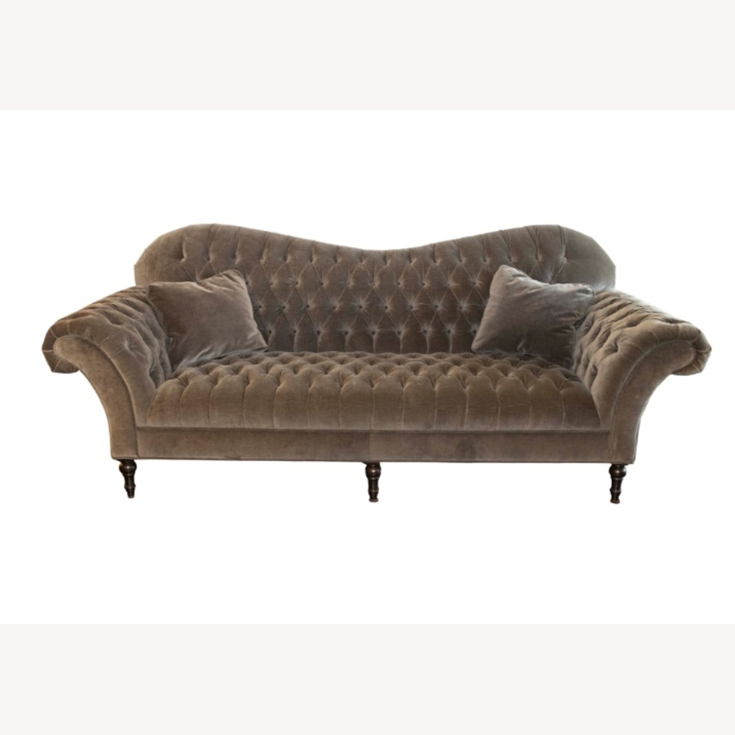 Arhaus Light Gray Velvet 3+ Seater Sofa - image-9
