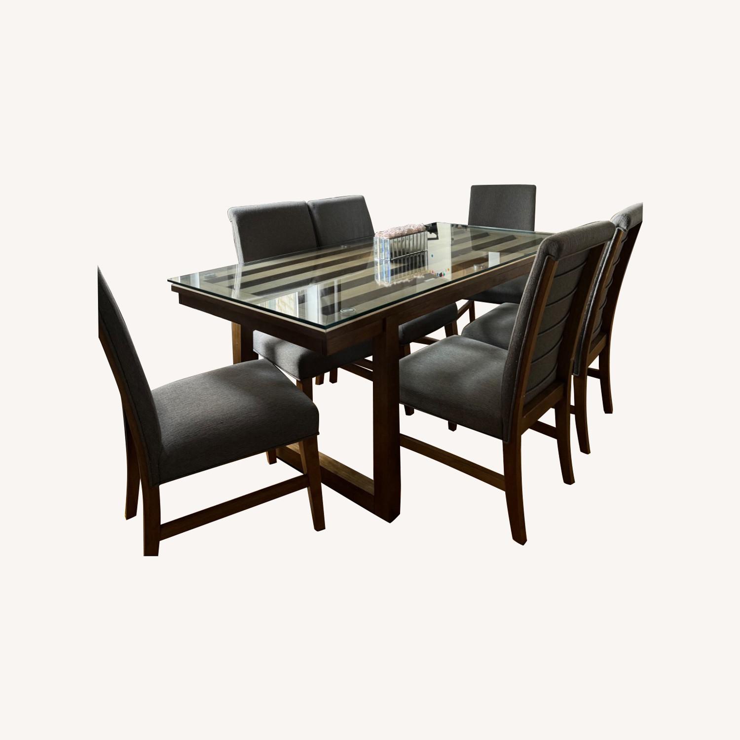 Glass Dining Table With 6 Chairs - image-0
