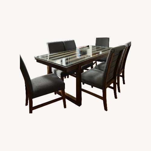 Used Glass Dining Table With 6 Chairs for sale on AptDeco