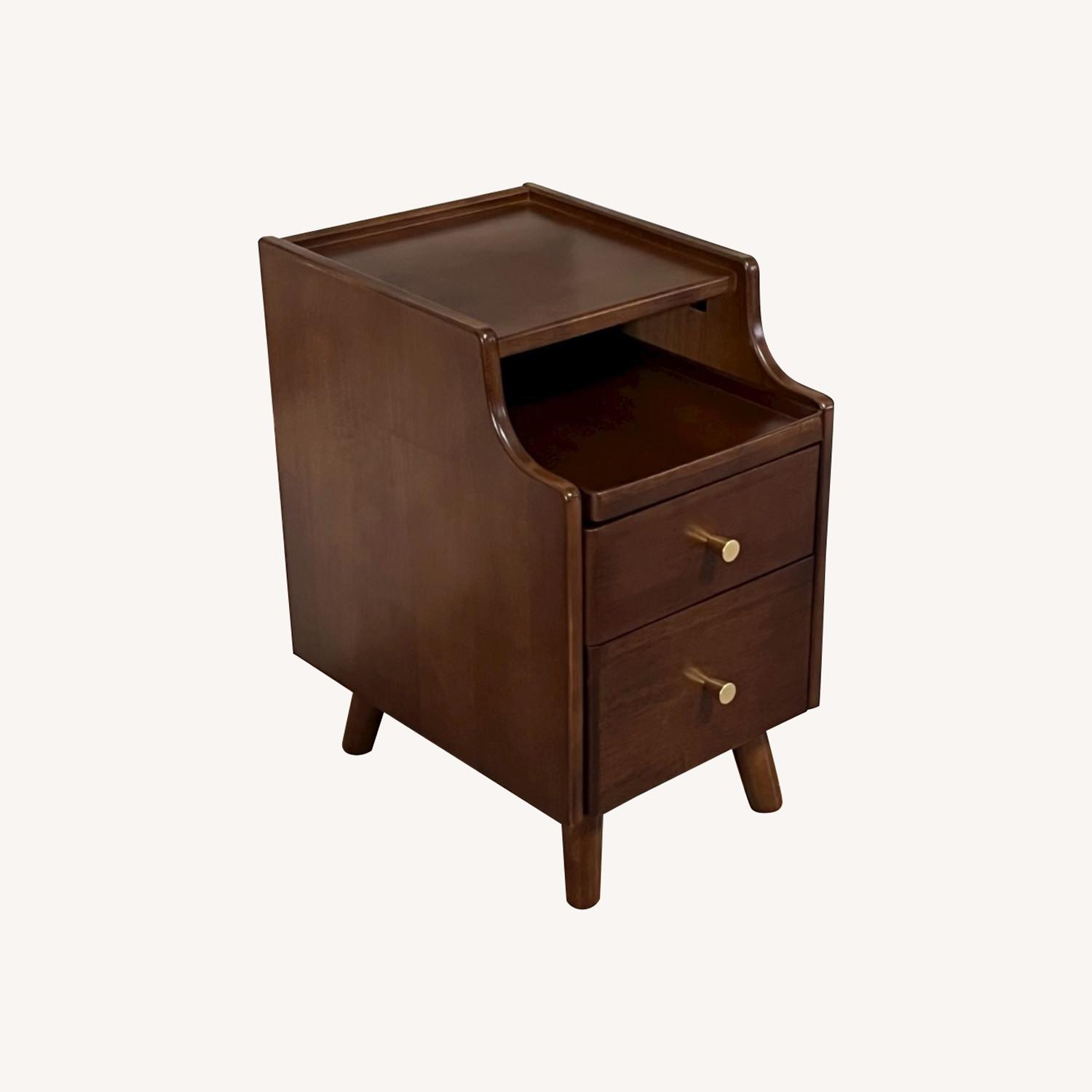 Small Nightstands W 2 Drawers & Sliding Shelf - image-0