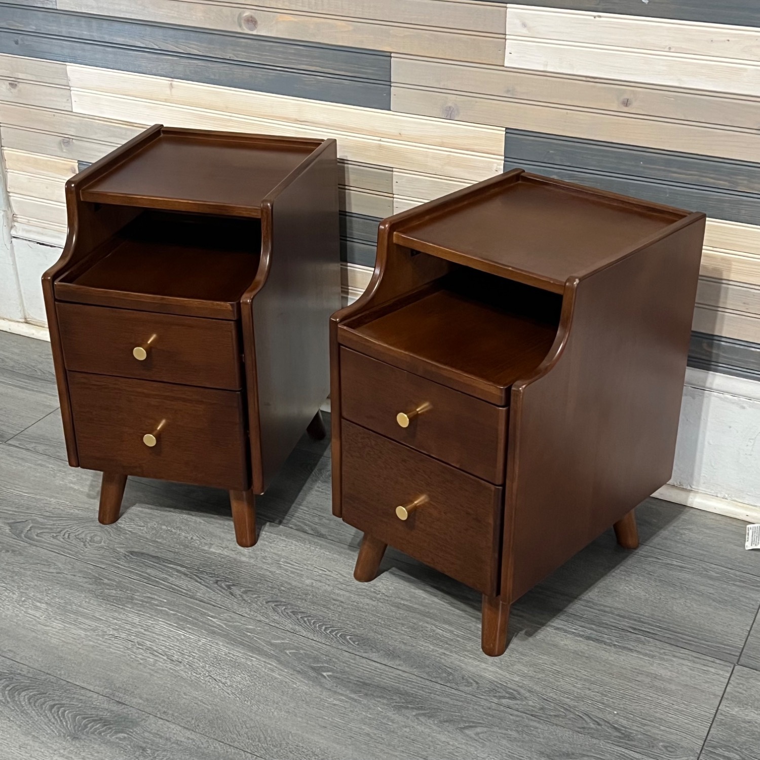 Small Nightstands W 2 Drawers & Sliding Shelf - image-4
