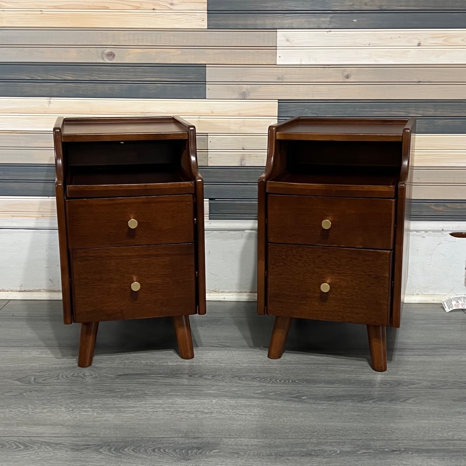 Small Nightstands W 2 Drawers & Sliding Shelf - image-6