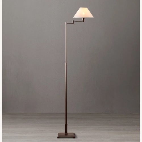 Used Restoration Hardware Petite Candlestick Linen Shade Swing-Arm Floor Lamp for sale on AptDeco