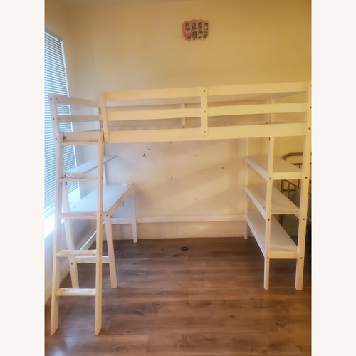 Used Amazon White Wood Bunk Bed for sale on AptDeco