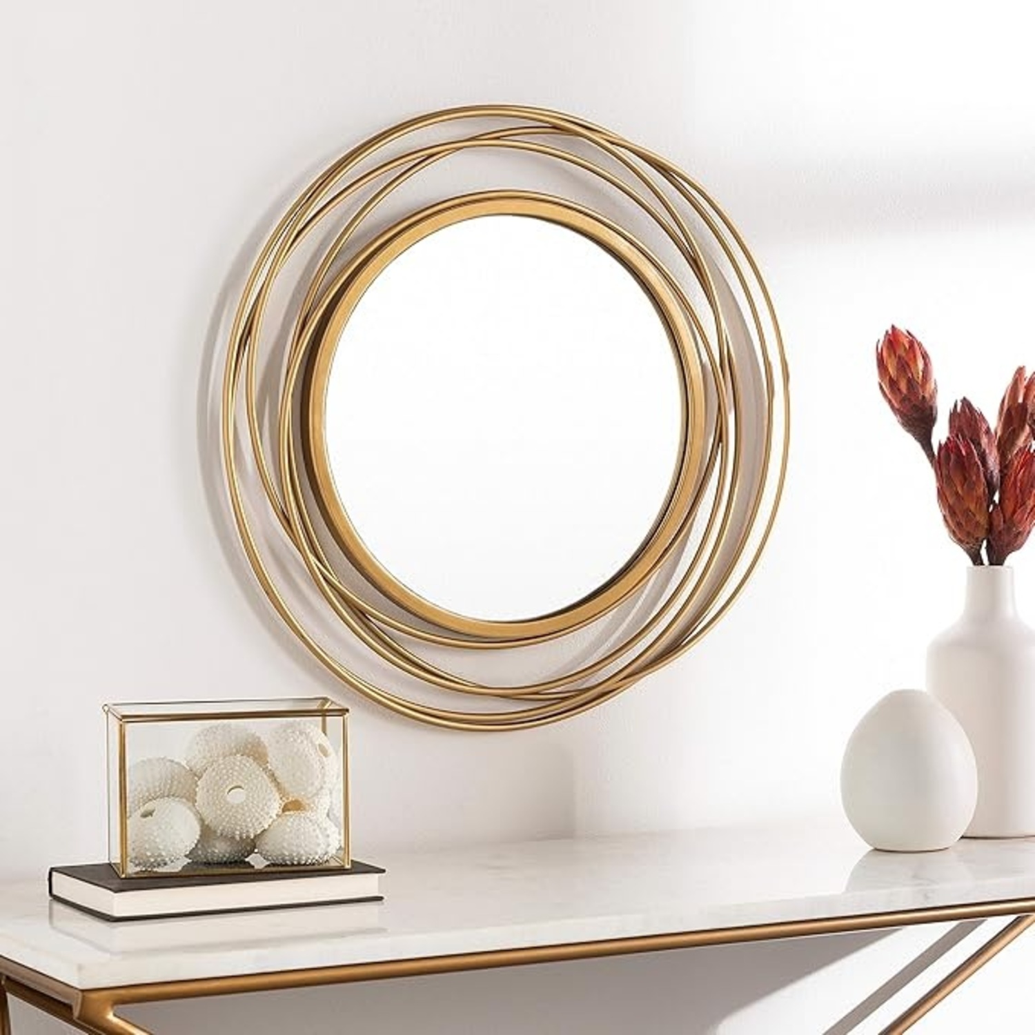 Wayfair Gold Metal Wall Mirror - image-5