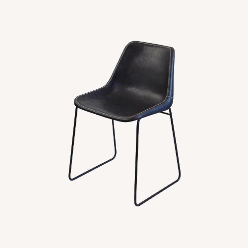 Used Sol & Luna Girón Black Leather Dining Chairs for sale on AptDeco