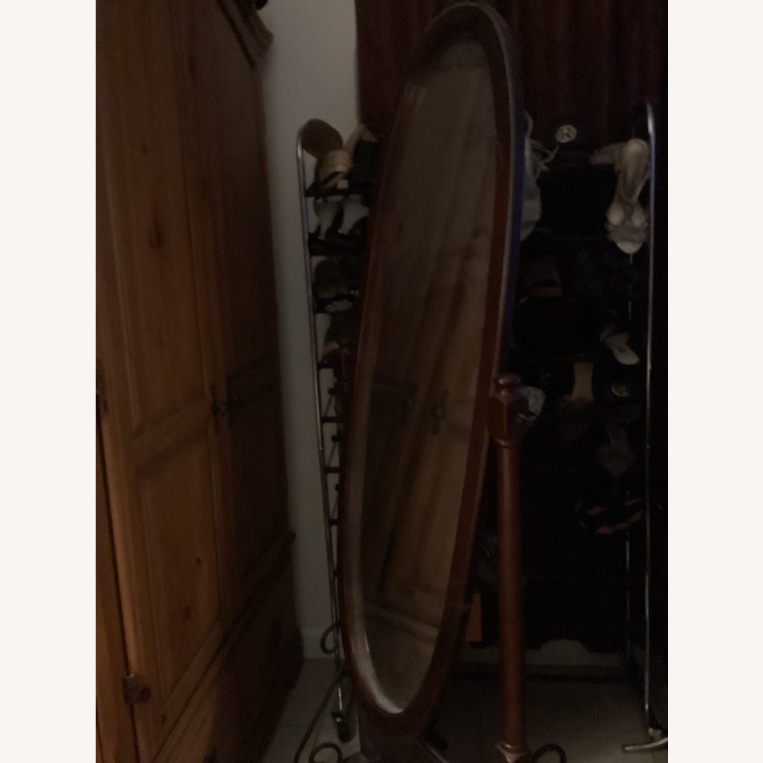 Vintage/Antique Finds Dark Brown Floor Mirror - image-1