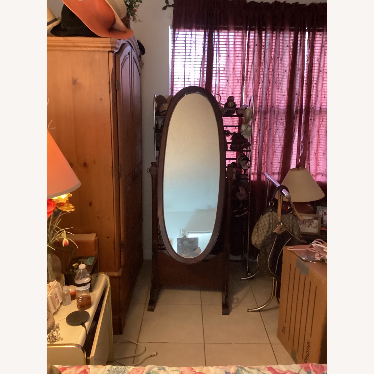 Vintage/Antique Finds Dark Brown Floor Mirror - image-2