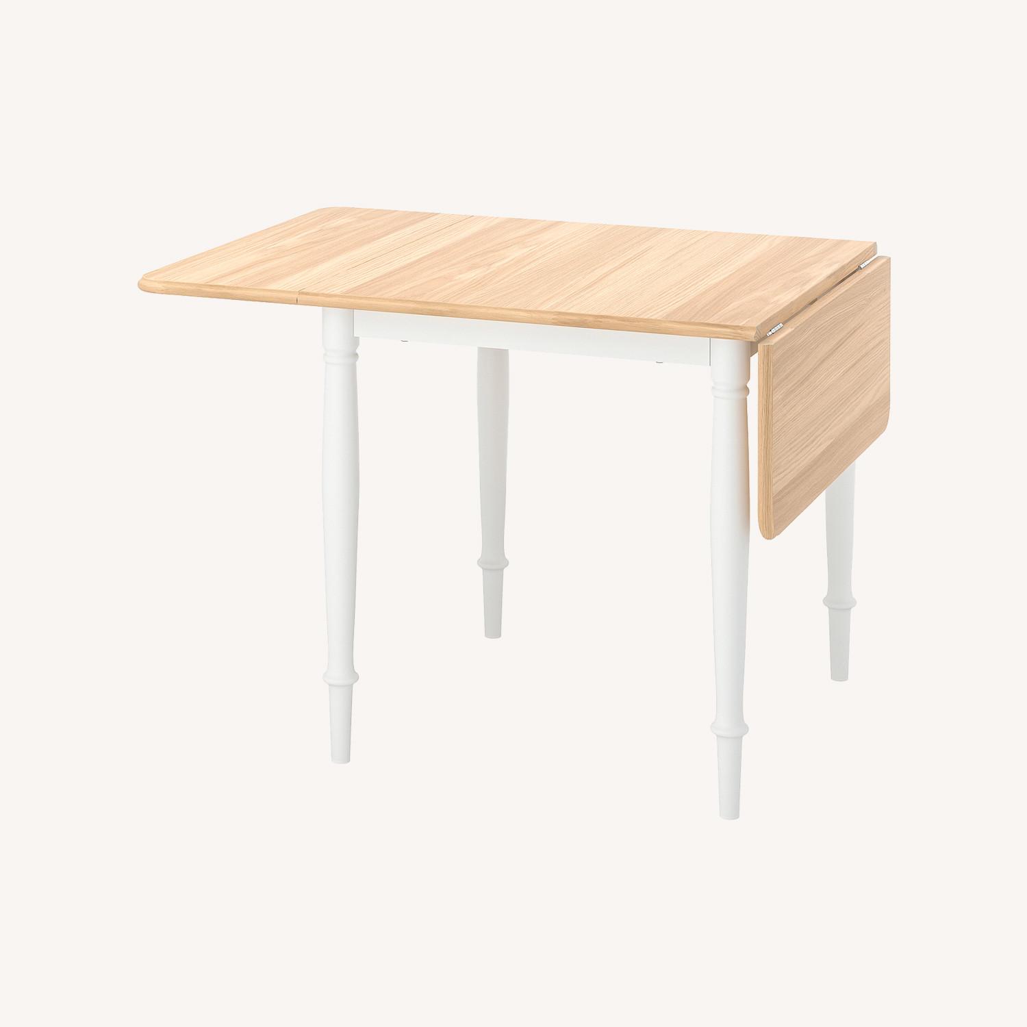 IKEA DANDERYD Drop-leaf Table, Oak Veneer/White - image-0