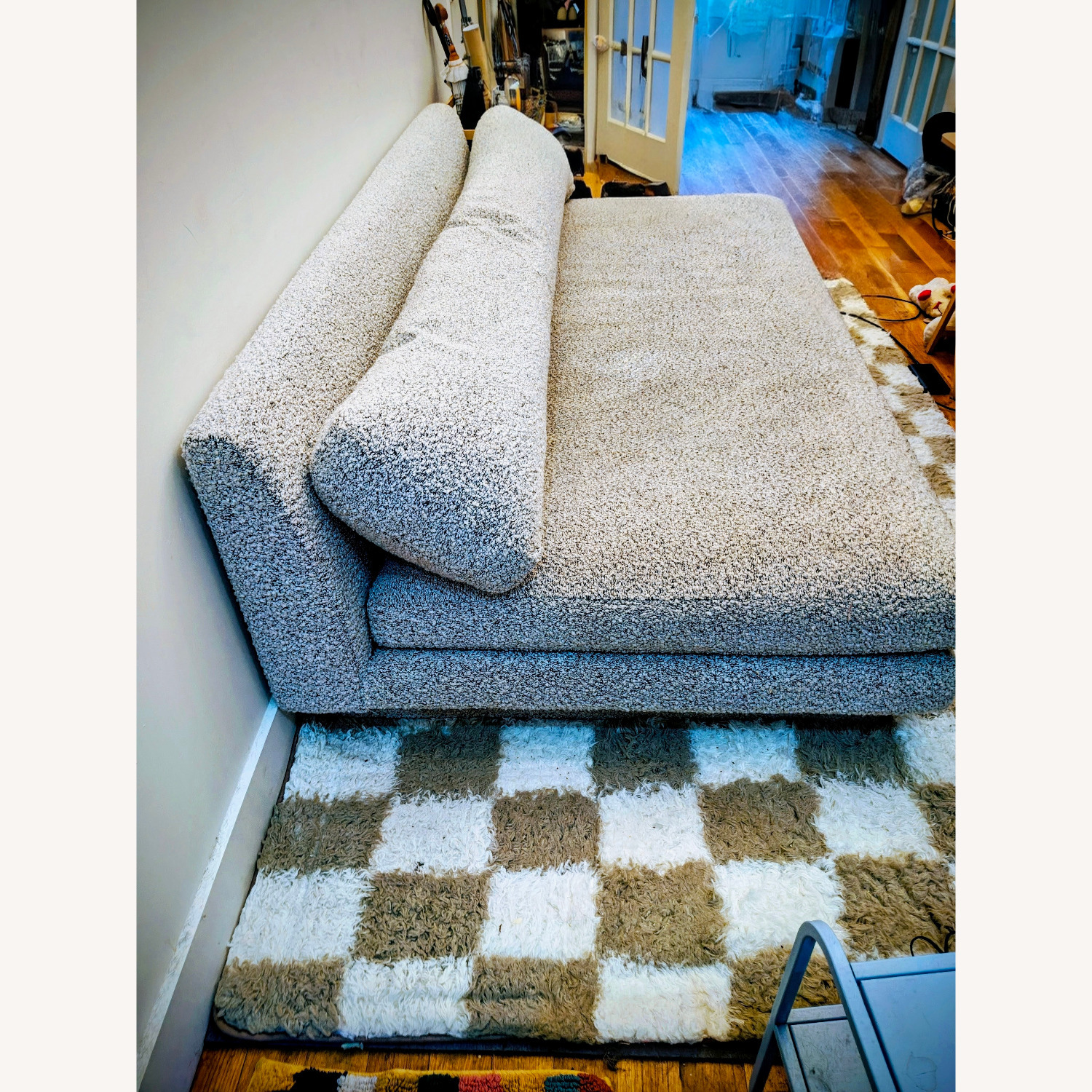 CB2 Kara Mann Light Gray Fabric Plinth Sofa - image-3