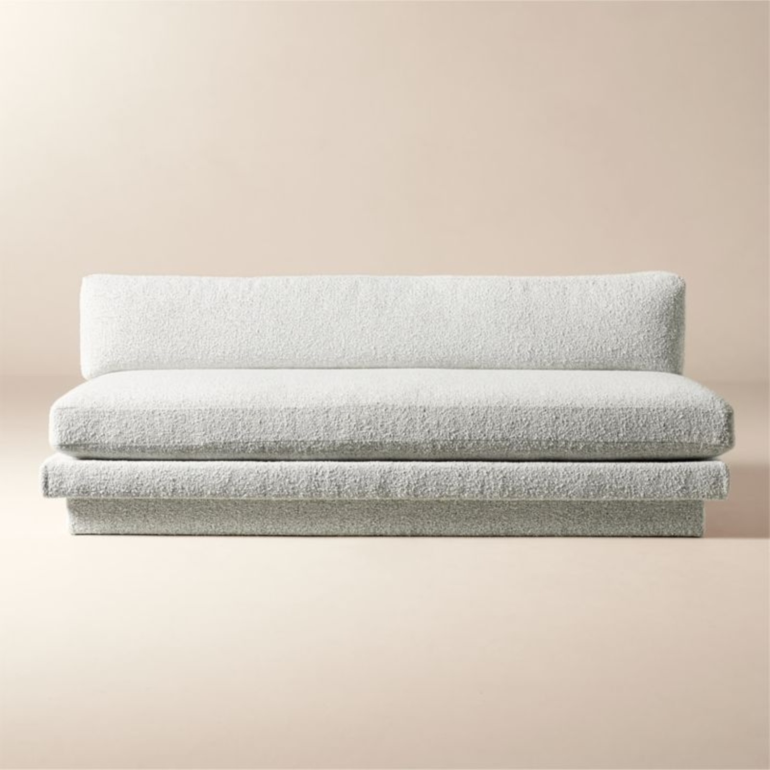 CB2 Kara Mann Light Gray Fabric Plinth Sofa - image-5