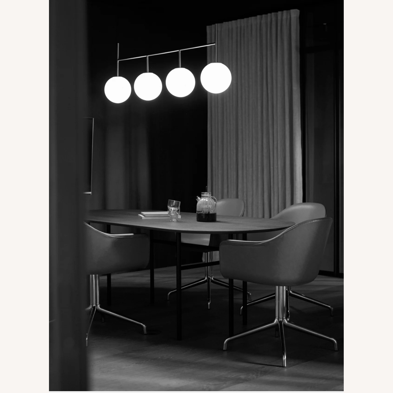 Menu Black Wood Veneer Dining Table - image-0