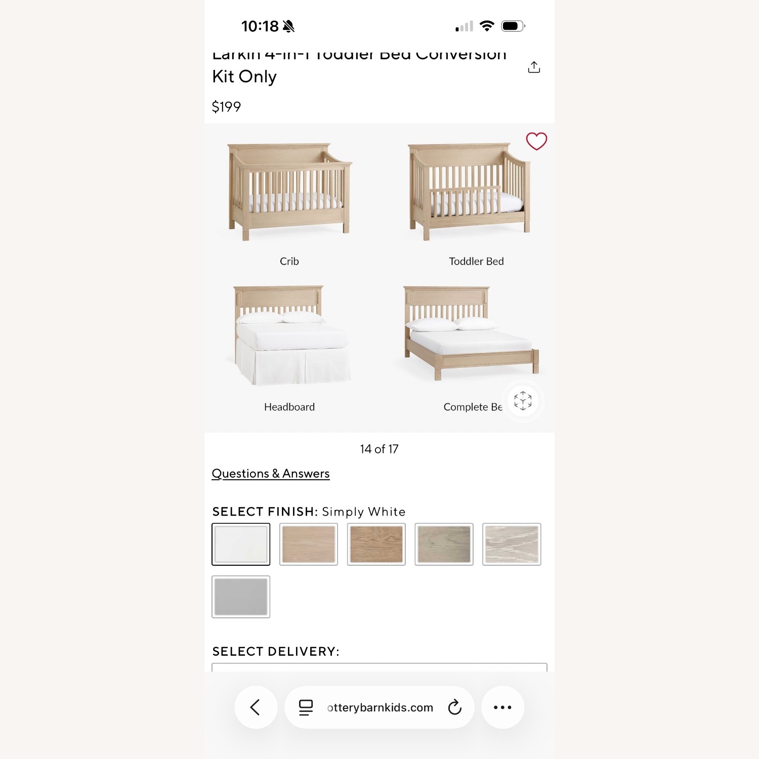 Pottery Barn Kids Larkin Toddler Conversion Kit Crib - image-2