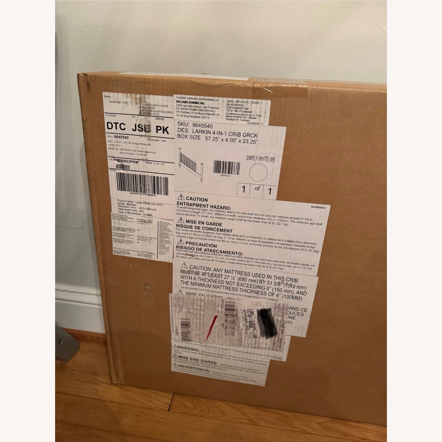 Pottery Barn Kids Larkin Toddler Conversion Kit Crib - image-4