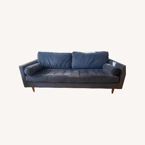 Used West Elm Monroe Dark Gray Velvet 3+ Seater Sofa for sale on AptDeco