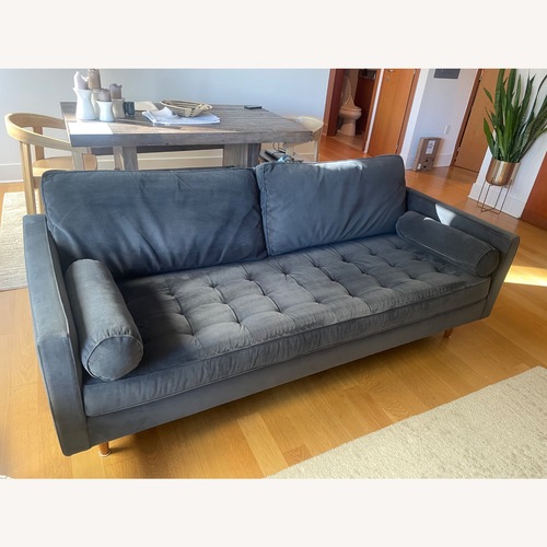 Used West Elm Monroe Dark Gray Velvet 3+ Seater Sofa for sale on AptDeco