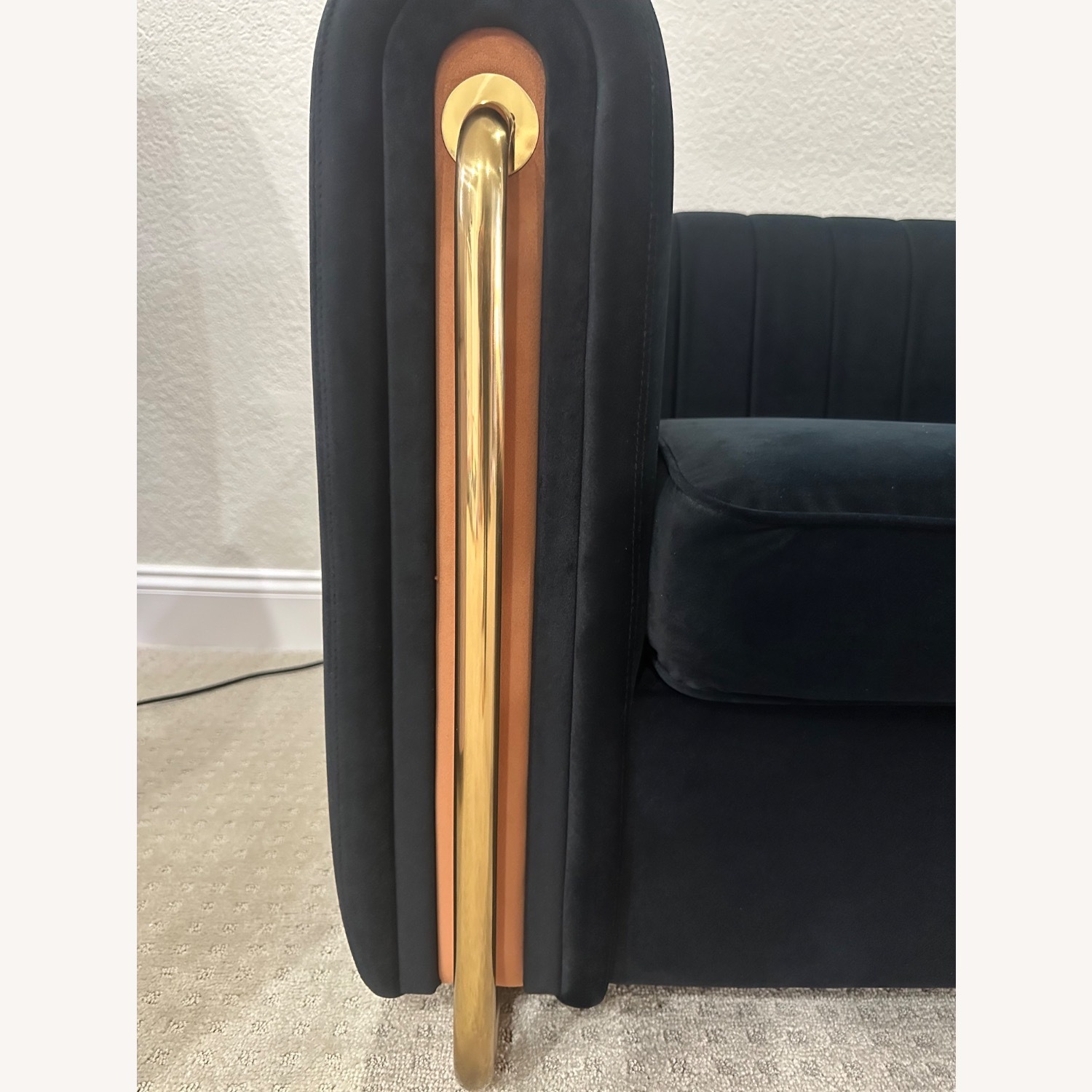 Black Velvet 2 Piece Sectional - image-3