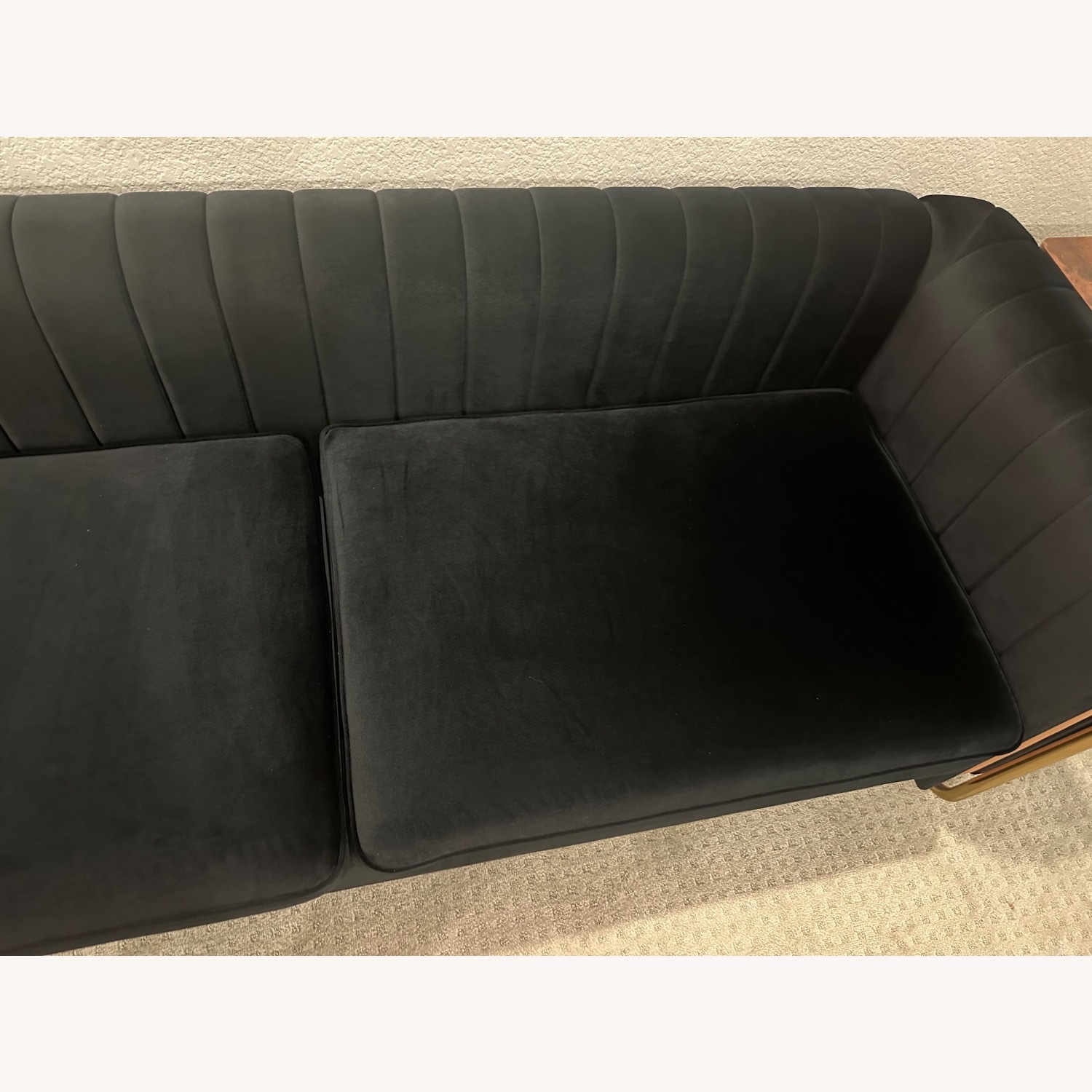 Black Velvet 2 Piece Sectional - image-2