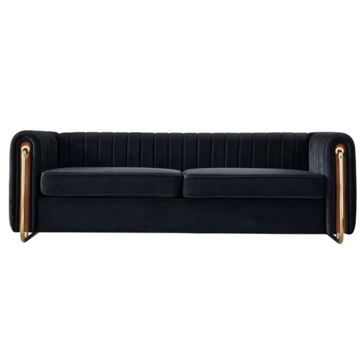 Black Velvet 2 Piece Sectional - image-7