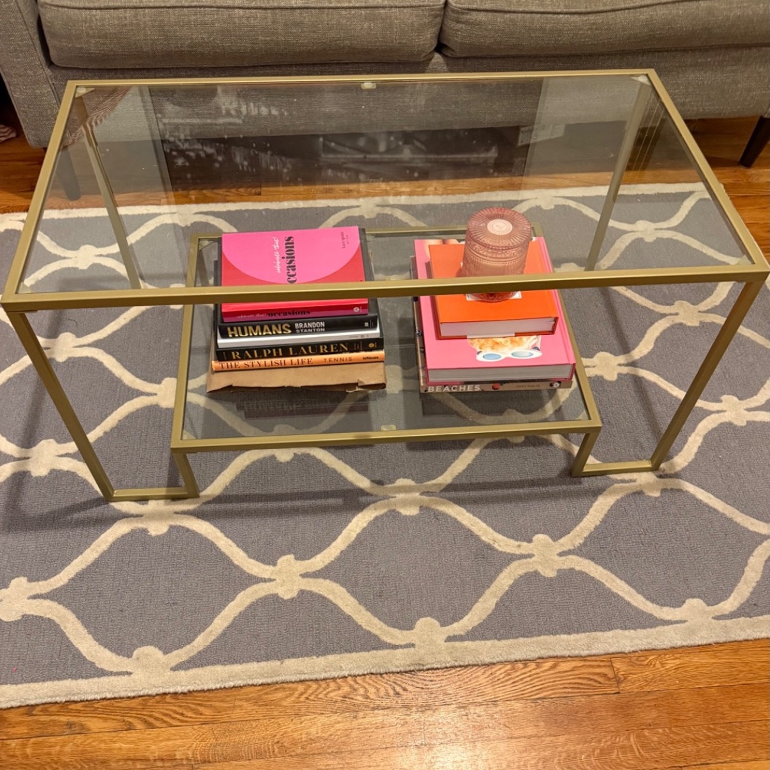 Wayfair Gold Tiered Glass Coffee Table - image-4