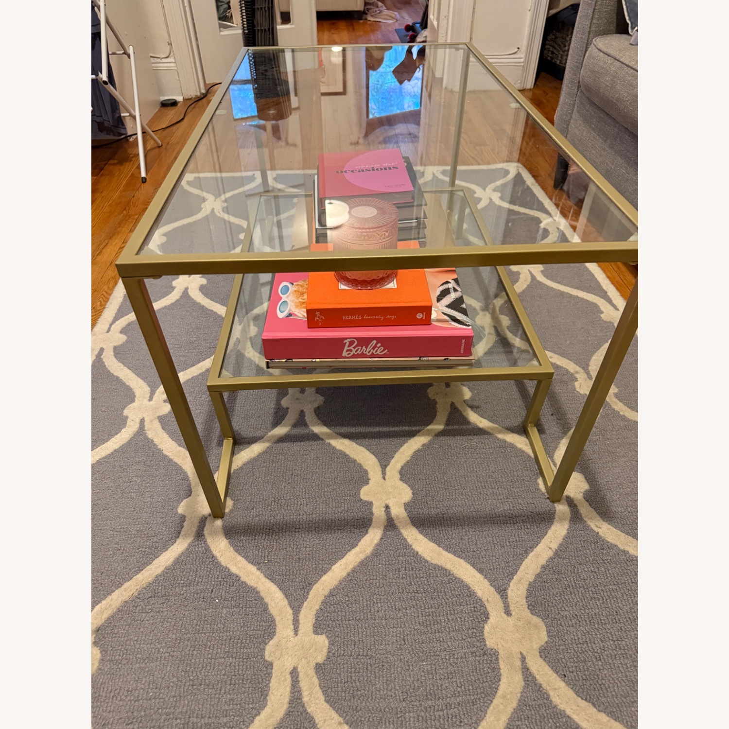 Wayfair Gold Tiered Glass Coffee Table - image-1