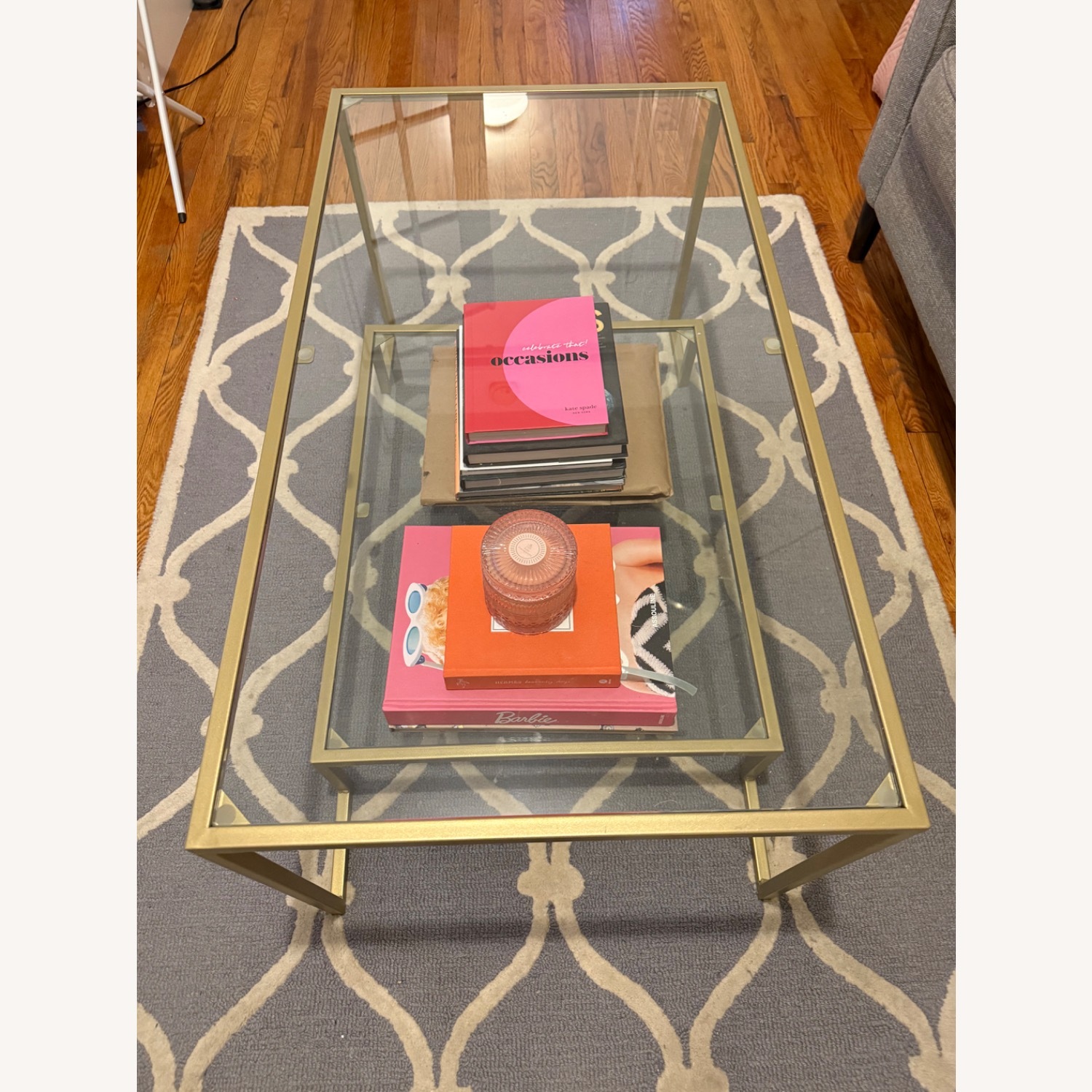 Wayfair Gold Tiered Glass Coffee Table - image-2