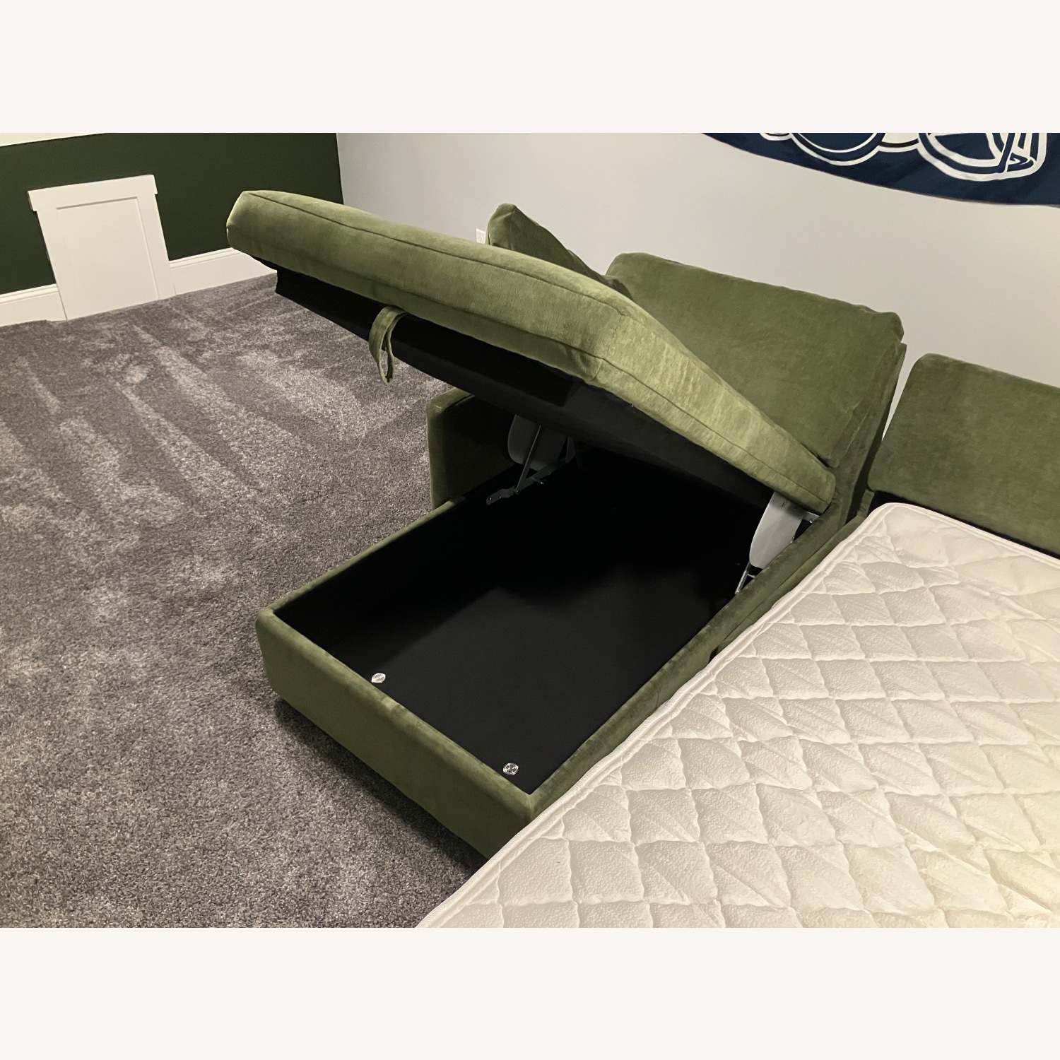 West Elm Marin Green Chaise Lounge - image-2