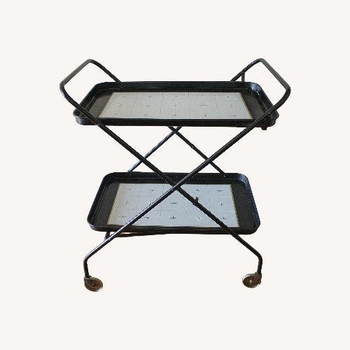Used Vintage/Antique Finds Black Metal Bar Cart for sale on AptDeco