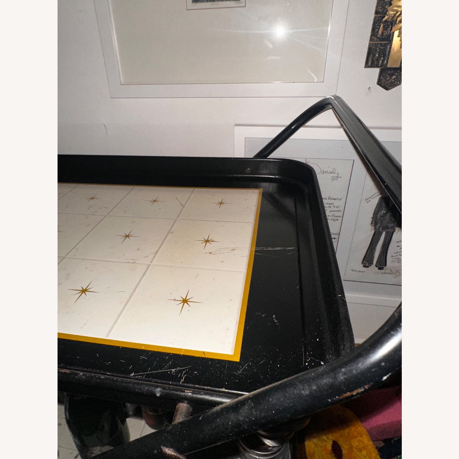 Vintage/Antique Finds Black Metal Bar Cart - image-5