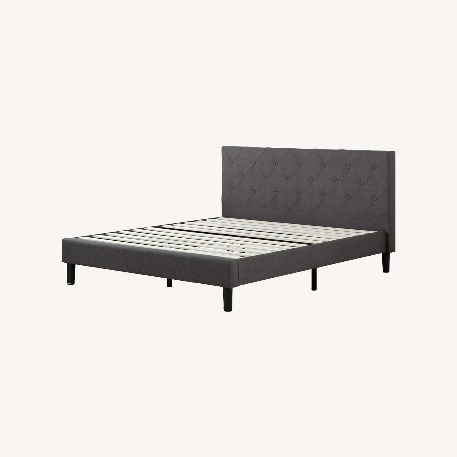 ZINUS Shalini Dark Gray Wood King Bed - image-0