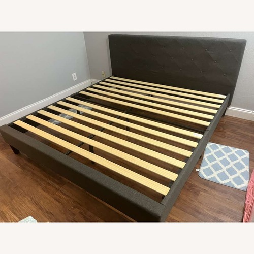 Used ZINUS Shalini Dark Gray Wood King Bed for sale on AptDeco