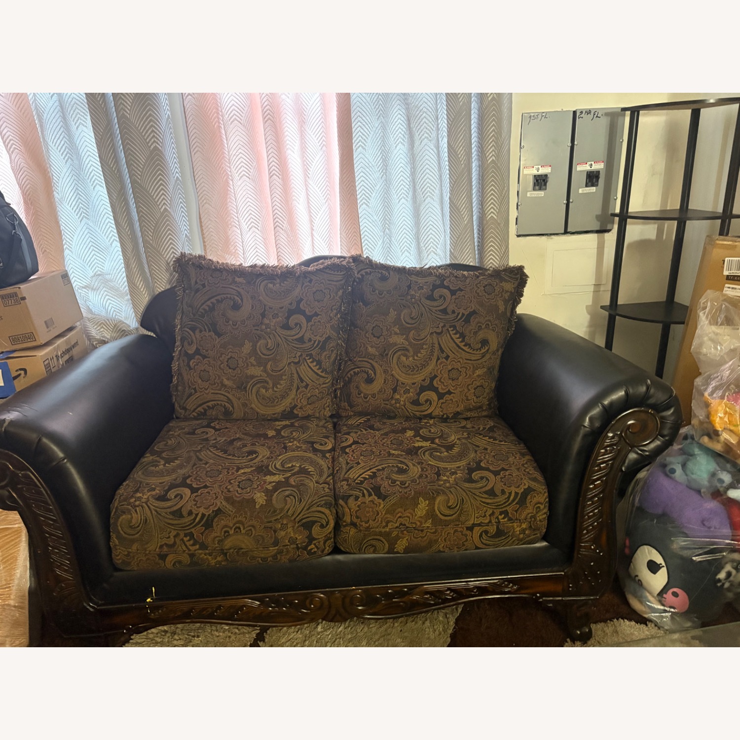 Dark Brown 2 Seater Sofa - image-1